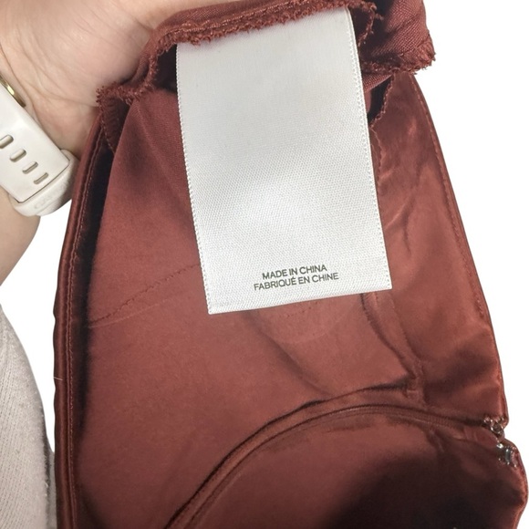 Express Women’s Satin Drape Midi Skirt in Rust Size 6 - Picture 8 of 9